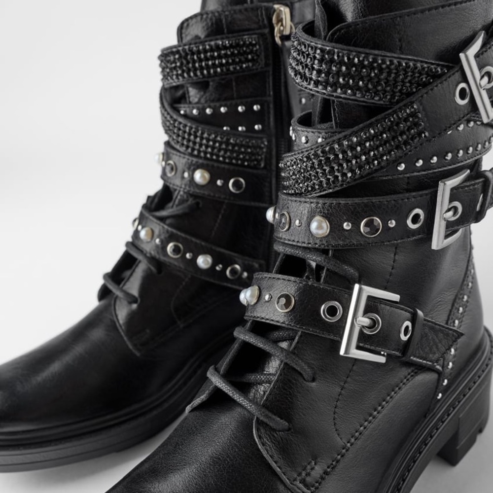 ZARA LOW HEELED LEATHER ANKLE BOOTS - Picture 3 of 16